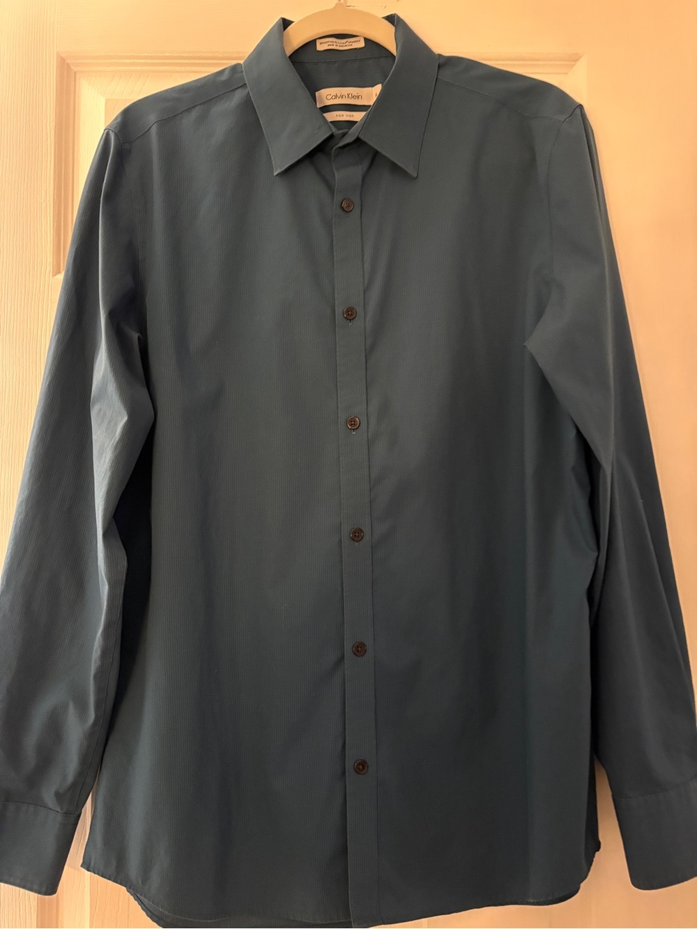 Calvin Klein Men's Slate Blue Button-Down Dress Shirt #0038